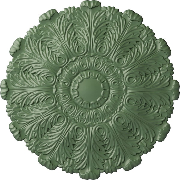 Ekena Millwork Durham Ceiling Medallion (Fits Canopies up to 4 1/4"), Hand-Painted Athenian Green, 31"OD x 1 1/2"P CM31DUAGF - main